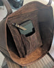 #3000 "Cibolo" Comanche Brown  American Bison Large Tote, Snap Closure.  Dimensions: 13.5" H x 17" L x 6" D