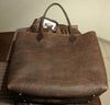 #3000 "Cibolo" Comanche Brown  American Bison Large Tote, Snap Closure.  Dimensions: 13.5" H x 17" L x 6" D