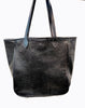 3514 Large Tote - American Bison - Color:Black Cobblestone with Gussets, Piping. Dimensions: 14" H x 17" L x 5" D