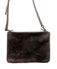 #3745 "Cibolo" Cross Body in American Bison. Color: "Comanche" Brown 2 exterior zip compartments. Dimensions: 8" H x 12 " L x 2" D