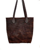 3514 Large Tote - American Bison - Color:Black Cobblestone with Gussets, Piping. Dimensions: 14" H x 17" L x 5" D