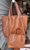 #3000 "Cibolo" Comanche Brown  American Bison Large Tote, Snap Closure.  Dimensions: 13.5" H x 17" L x 6" D